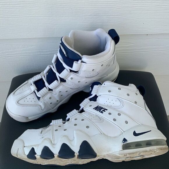 Nike Air Max White Midnight Navy Blue 7Y/ 8 woman - Picture 10 of 12